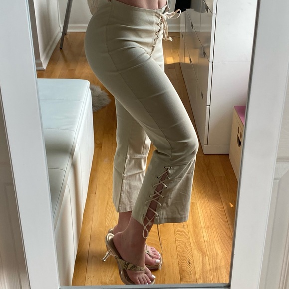 Italian Vintage Lace Up Flare Capris - Picture 3 of 6